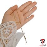 گردنبند قلب دفرمه طلایی زنجیر ماری - Image 2