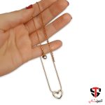 گردنبند قلب دفرمه طلایی زنجیر ماری