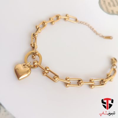 دسبند تیفانی قلب دار طلایی