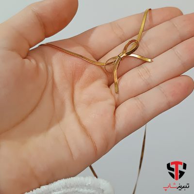 گردنبند ماری پاپیون دار طلایی