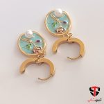 نیم ست میناکاری طرح گل و مروارید - Image 5